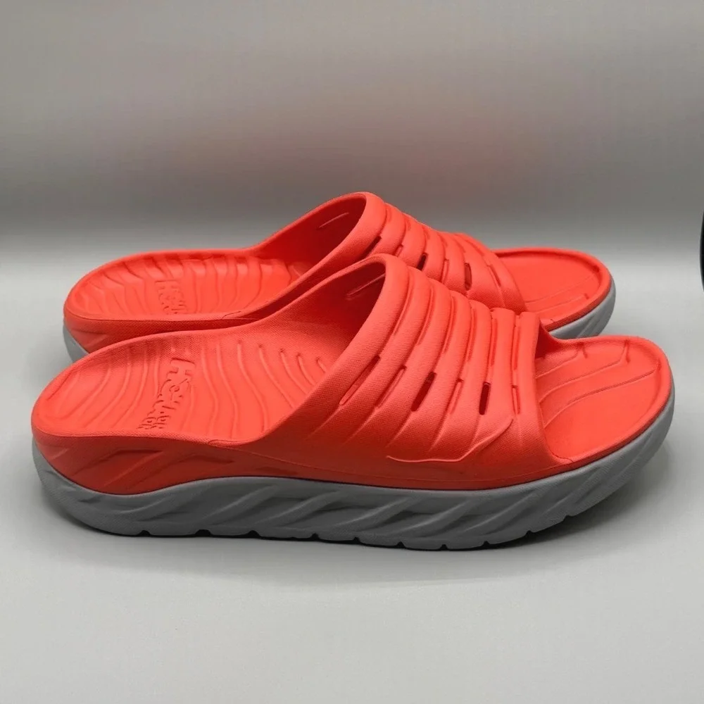 Hoka One One Ora Recovery Slide 2 Dragon Fire Orange Grey Mens 11 1099673